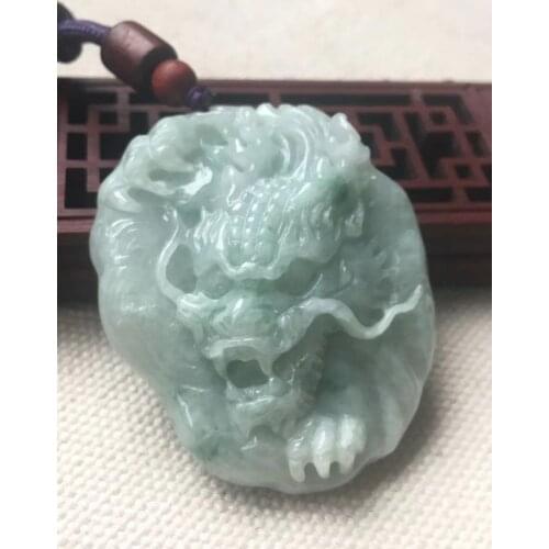 Natural 7A Myanmar jade Handcarved dragon green jade pendant jade necklace pendants jewelry jade necklaces