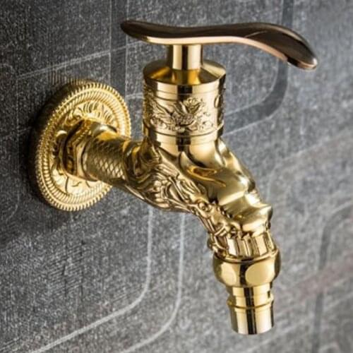 Tap Outdoor Garden Hose Faucet Antique Bathroom Wall Mount Sink Basin Cold Water Faucet Mop Sink Tap Washing Machine Wall Tap