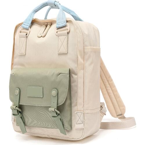 Women Nylon Backpack Candy Color School Bags for Teenage Girl 14 Inch Laptop Backpack Female Waterproof Travel Rucksack Mochilas