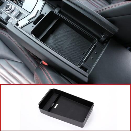 New!! Black Armrest Storage Box For Maserati Lavante 2016 1pc With Logo Car Accessories