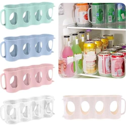 Portable Soda Can Organizer Canned Beer Refrigerator Refrigerated Storage Rack 4-compartment Freezer Storage Rack Freeze