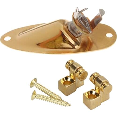 Gilded Output Jack Socket with 2 Sets String Retainer for Electric Guitar