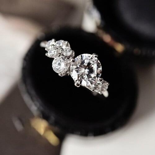 Luxury 2021 New Ins European And American Fashion 925 Silver Zircon Ring Retro Sparkle Ring Fine Ladies Jewelry Gifts