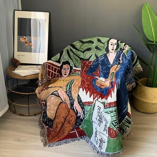 Nordic Instagram Style Matisse Oil Painting Single Sofa Cover Cover Blanket Blanket Room Bedroom Layout Wall Decorative Blanket
