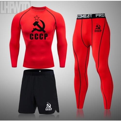 New Man Sportswear Compression Sports Suit Quick drying Fitness Training MMA thermal underwear Male Jogging Running Clothes