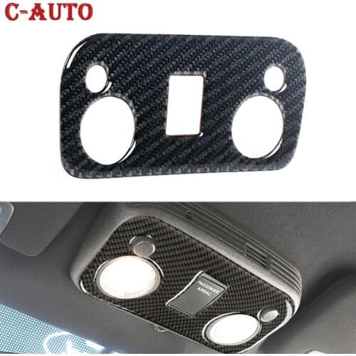 Carbon Fiber ABS Roof Reading Light Panel Interior Decor Sticker Cover For Ford Mustang 2015 2016 2017 2018 2019 Car Styling