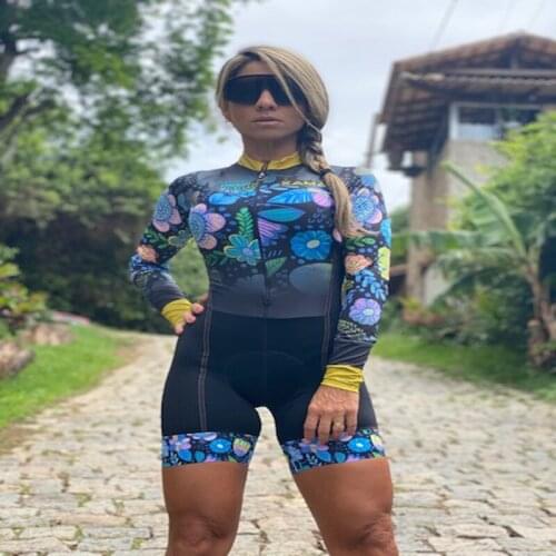 XAMA Cycle-Biking Woman-Tight-fitting One-Piece-Spring Summer-Long Sleeve-Set-Little Monkey-Sports-Running Multi-style Suit