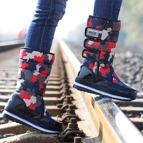 Women snow boots 2021 new warm mid-calf winter shoes woman boot non-slip weatherproof winter boots women shoes buty damskie