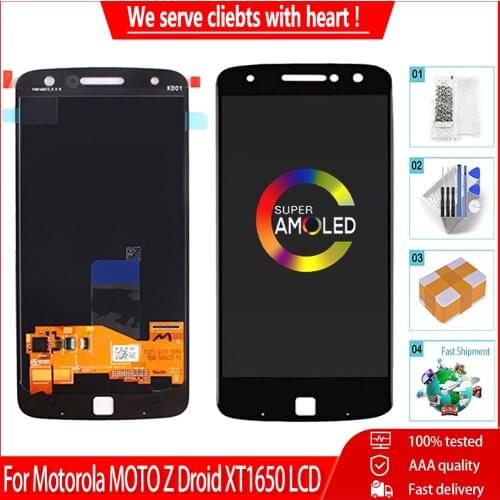 5.5" AMOLED For Motorola MOTO Z Droid XT1650 LCD Display Touch Screen Digitizer With Burn-Shadow Replacement