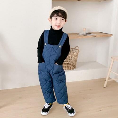 Winter Warm Overalls for Children Baby Girls & Boys Cotton Padded Bib Pants Snow Wear Kids Thicken Overalls for Girls 12M-5T