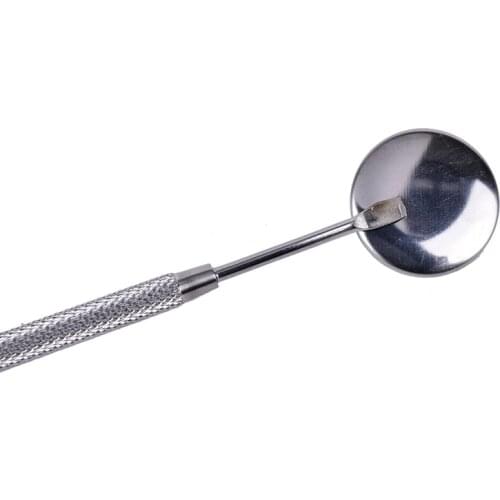Hot 1pcs Dental Mirror Dentist Stainless Steel Handle Tool For Teeth Cleaning Inspection 13.2cm X 0.6cm