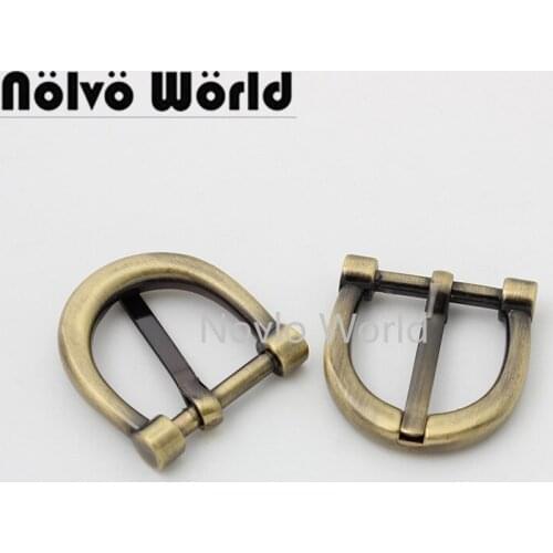 10-50pcs 3 colors 20mm 3/4" half round shape durable metal pin buckle for woman leather bag straps belt adjusted buckles