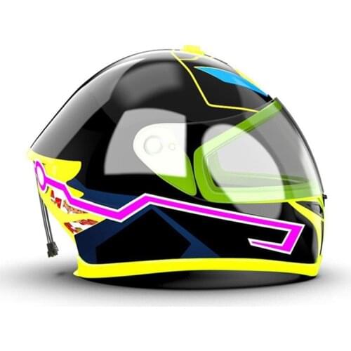 2 Pcs Waterproof Helmet Motorcycle Light Riding Signal EL Strip Flashing LED Durable Kit Bar DIY 3 Modes