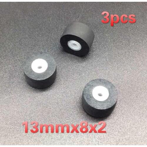 3pcs 13mmx8x2 for walkman wheel belt pulley rubber audio pressure recorder cassette deck pinch roller tape Stereo player