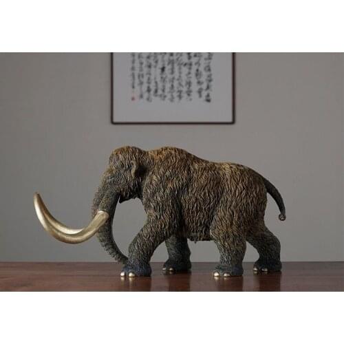 60cm Huge 2021 Global Limited Edition ART Mammoth Elephant color brass Sculpture home office business art animal TOP Ornament