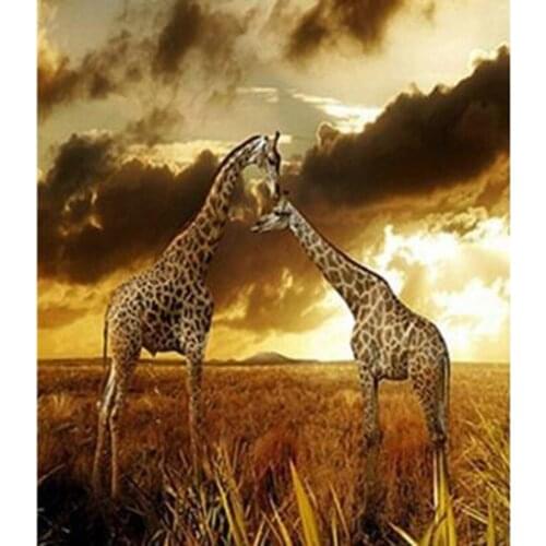 5D DIY Diamond Painting Square Round Diamond Giraffe Animal Picture Cross Stitch Mosaic Home Decoration Handmade Gift WG2747