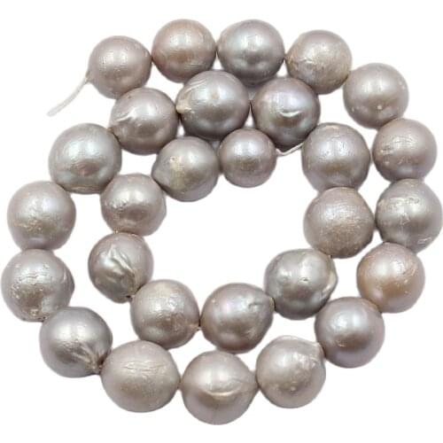 APDGG 1 Strand 13x15mm Natural Gray Keshi Edison Pearl Strands Loose Beads For Necklace Bracelet Jewelry DIY