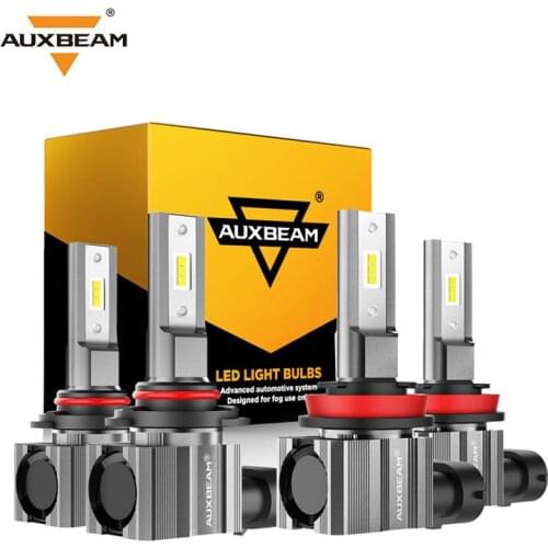 Auxbeam 2 Pairs 9005+9006 Car LED Headlight Bulbs 46W 6500K Headlamp Waterproof CSP-Y22 Chip Integrated LED Bulbs Series F-Z9