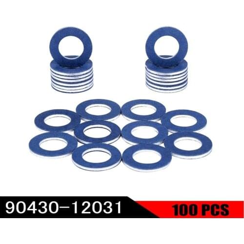Car Set Of 100 Oil Drain Sump Plug Washers Gasket Hole Auto Replacement Accessories For Toyota OE90430-12031 12mm