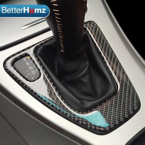 For bmw e90 e92 Interior Trim Carbon Fiber Gear Shift Control Panel Cover Sticker LHD RHD Car styling 3 series accessories