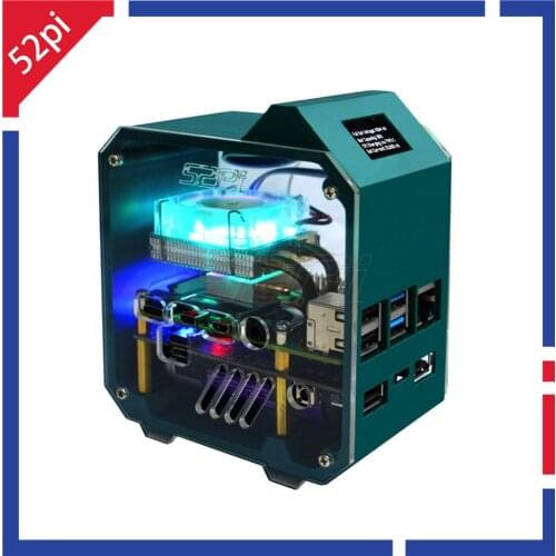 52Pi Raspberry Pi UPS V5 With RTC Battery Protection Management Module With Ice Tower 3D Print Case for Raspberry Pi 4B/3B+/3B