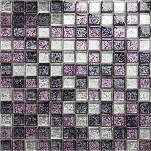 Black silver purple color gold foil crystal glass mosaic tile European decorated kitchen backsplash bathroom shower wall sticker