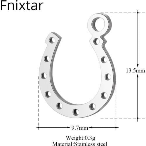 Fnixtar 50pcs/lot Polishing Stainless Steel Metal Mini Pendants Charms For Women Jewelry DIY 9.7*13.5mm Handmade Jewelry Charms