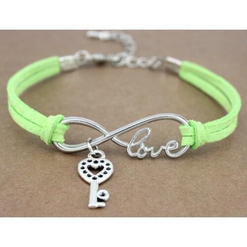 Hot Sale Minimalist Antique Silver Infinity Love Confidence is Key Jewelry Womens Bracelets for Women