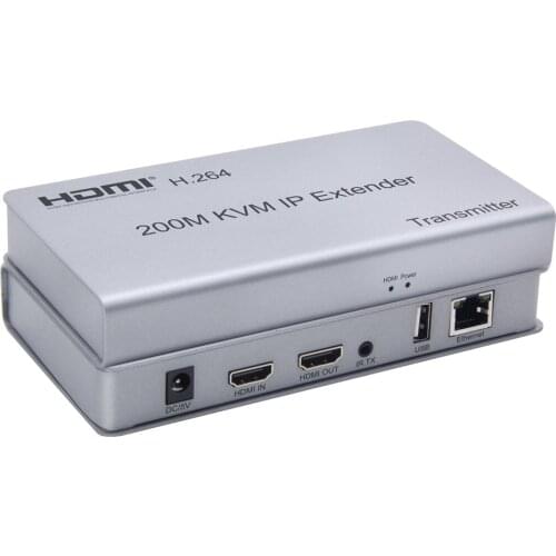 HDMI KVM IP Extender 200M CAT5E/6/7 HDMI signal extender Support mouse / keyboard extension control, IR remote control
