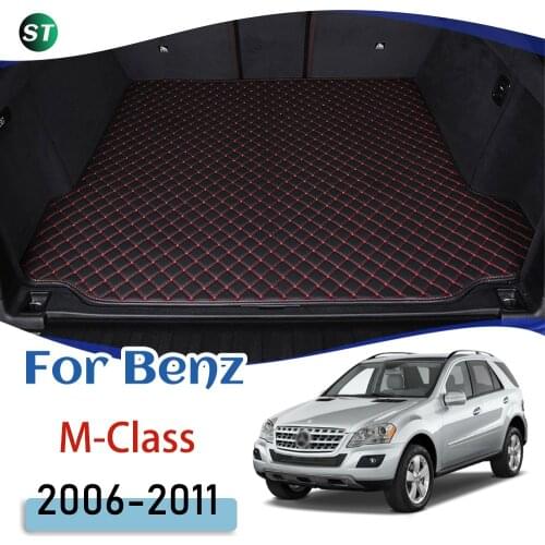 For Mercedes-Benz M-Class 2006-2011 Leather Car Trunk Mat Trunk Boot Mat Liner Pad Cargo pad Carpet Tail Car Accessories