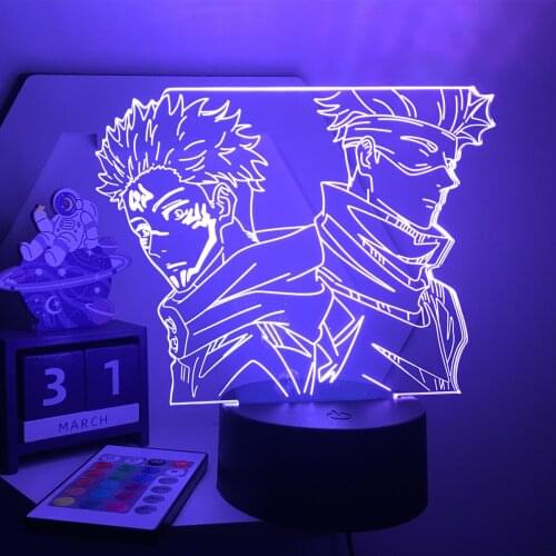 Anime Lamp Satoru Gojo Jujutsu Kaisen Led Night Light Yuji Itadori for Room Deco Birthday Gift Jujutsu Kaisen Lamp Yuji Itadori