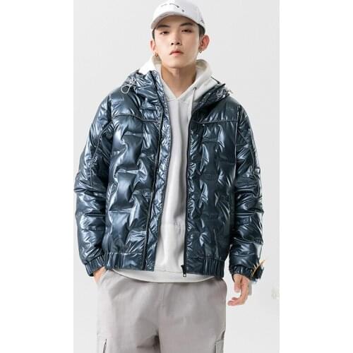 Mens Down Jacket New Thickened Fashion Trenddy Handsome Winter Glossy Coat Clothes