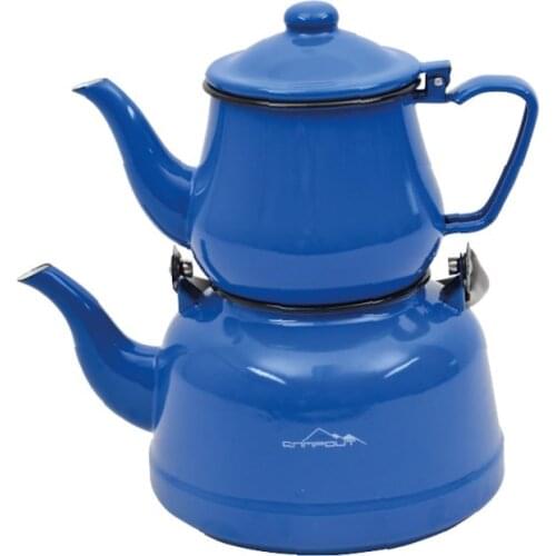 Nurgaz Campout Enamel Teapot Set 3.35 Lt Red / Blue High Quality Turkish Teapot Set Free Shipping