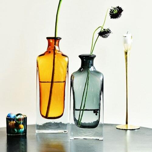 New Transprent Glass Vase Hydroponics Art Flower Vases Home Living Room Decoration Flower Arrangement Ornament Artware Gifts