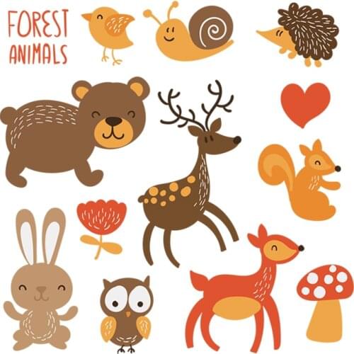 NEW Kawaii Stickers For Kids Lovely Animal Patches Deer Bear Patch-level DIY Personalized Patches Applique On Clothes
