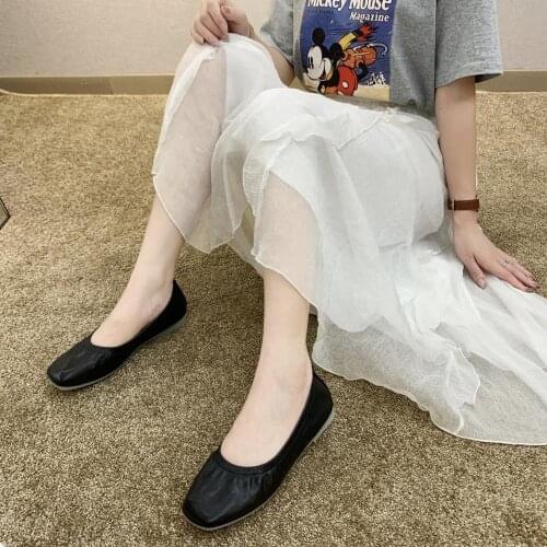 PUPUDA New Casual Leather Shoes Women Slip On Loafers Women Driving Shoes Female Cheap Comfy Women Flat Shoes