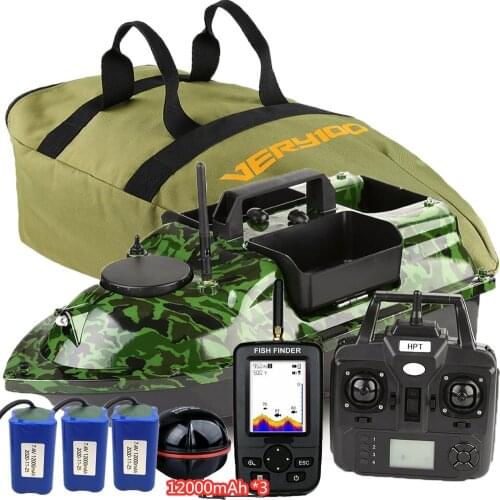 New Upgrade 12000mAh Battery GPS Fishing Bait Boat Fishfinder with Sonar Sensor 3 Hoppers 500M RC Lure Toy Boat Cruise Control