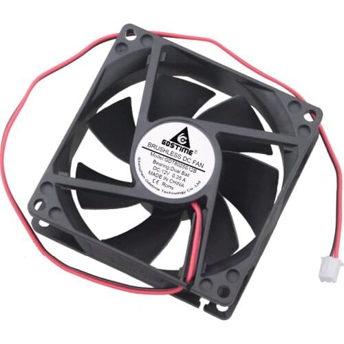 10 Pieces Gdstime 80x80x25mm High Speed 0.35A DC 12V Two Ball PC Case Cooling Fan 80mm x 25mm 8cm 8025 4500RPM