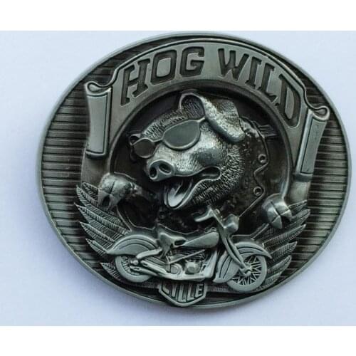 Hog Wild Pig Belt Buckle Motor Engine Belt Buckle