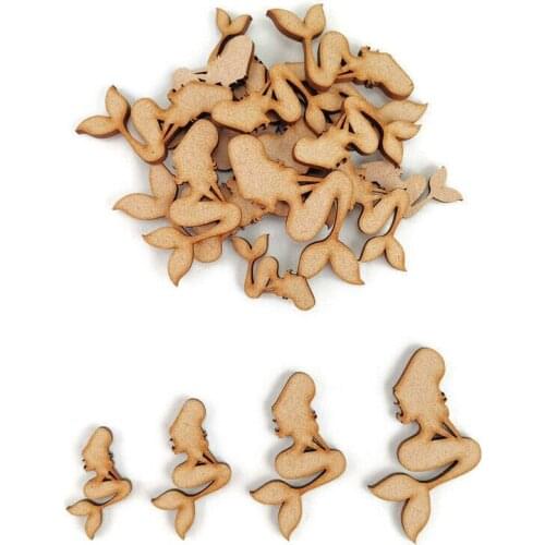 Mermaid MDF Craft Shape Wooden Blank Gift fairy Decoration Embellishment unicorn