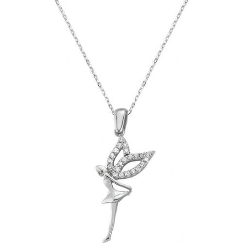 Silver Angel Lady Necklace