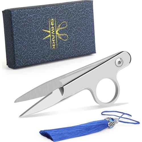 SHWAKK Embroidery Scissors Stainless Steel Thread Nippers with Loop Edge Thread Nippers Sewing Scissors for Crafting Handcraft