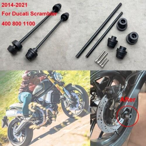Motorcycle Front Rear Axle Fork Wheel Slider Crash Pad Falling Protector For Ducati Scrambler 400 800 1100 2014- 2021 Accessori