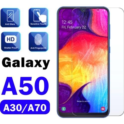 Safety glass on for samsung a50 protective glass galaxy a 50 a70 a30 screen protection samsun glaxy a 70 a 30 flm glas galaxi