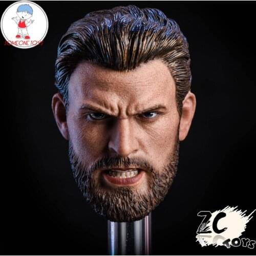Zctoys T07 1/6 Bearded Head Sculpt Angry/normal Version for 12inch Male Action Figure DIY