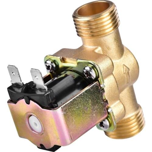 1/2 Inch DC 24V Normally Closed Brass Electric Solenoid Magnetic Valve For Water Control Full Copper Valve Normally Closed Inlet