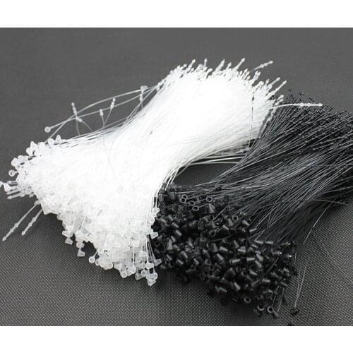 100pcs Black Plastic Pin Garment Clothes Price label Tag holder loop pin lock pins sting tag snap fastener rope Buckles Hooks