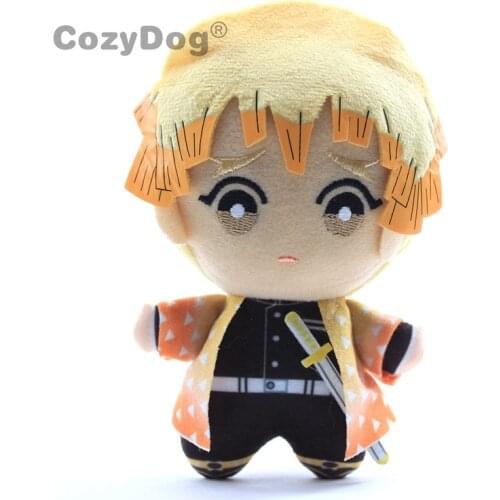 16 CM Anime Demon Slayer Agatsuma Zenitsu Figures Toys Peluche Kawaii Bag Keychain Pendant Women Kids Birthday Party Gift