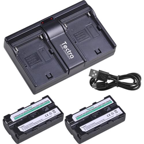 2Pcs 2600mAh NP-F550 NP-F570 Batteries+Dual USB Charger for Sony CCD-SC55 CCD-TRV81 DCR-TRV210 MVC-FD81 NPF550 NPF570 Battery