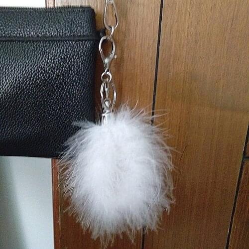 2020 Ostrich Feather Tassel Key Chain Fluffy Pom Key Chain Women Arts Crafts Bag Charming Pendant Soft Car Key Holder Nice Gift